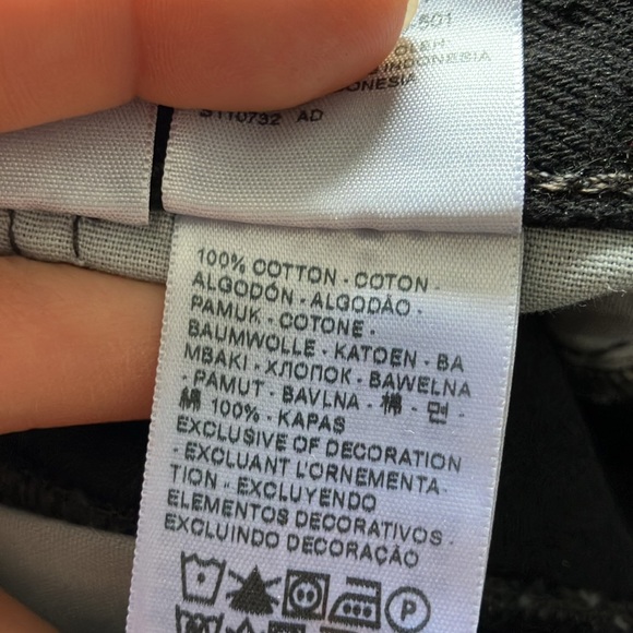 Premium Levi’s 501 black tapered slim jeans New button fly - Picture 12 of 13